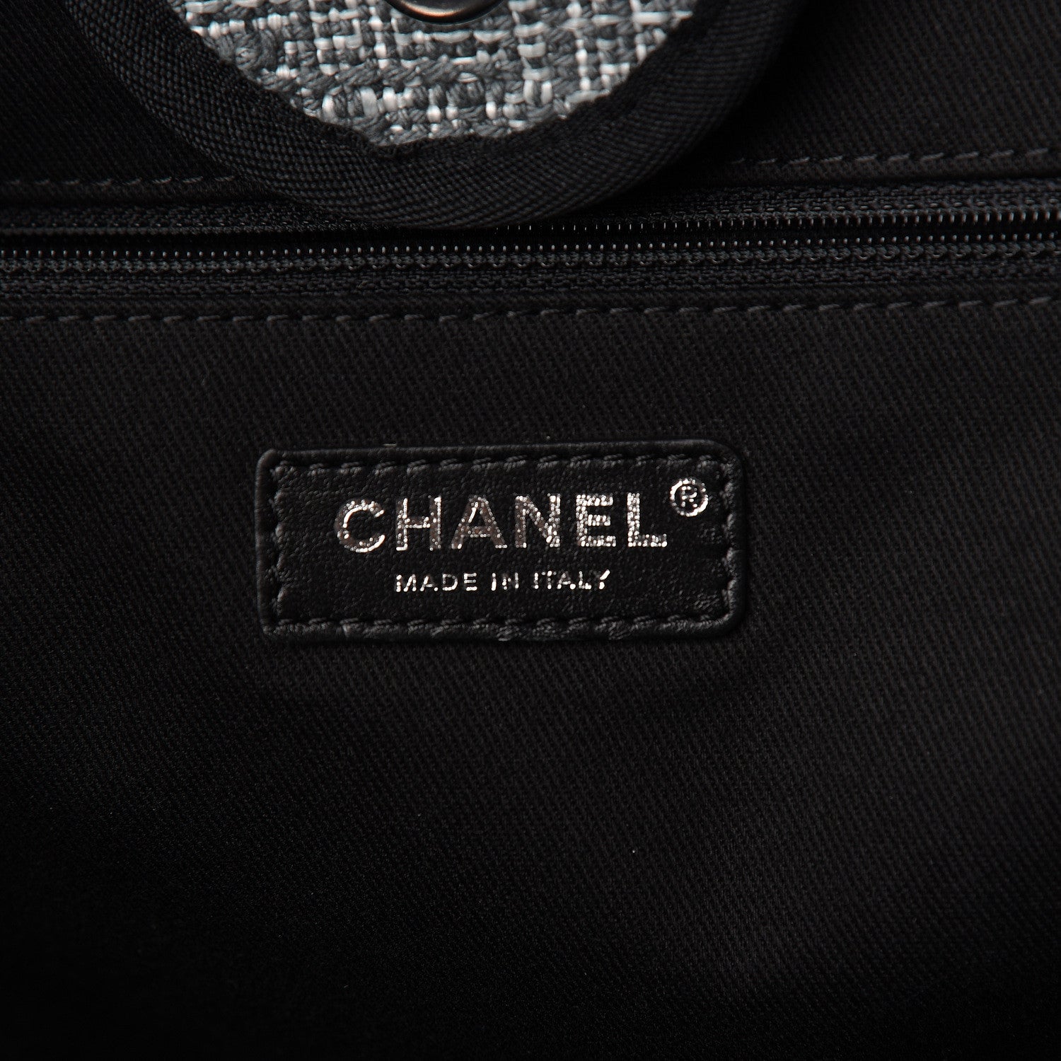 Chanel Canvas Large Deauville Tote Charcoal 6 of 11