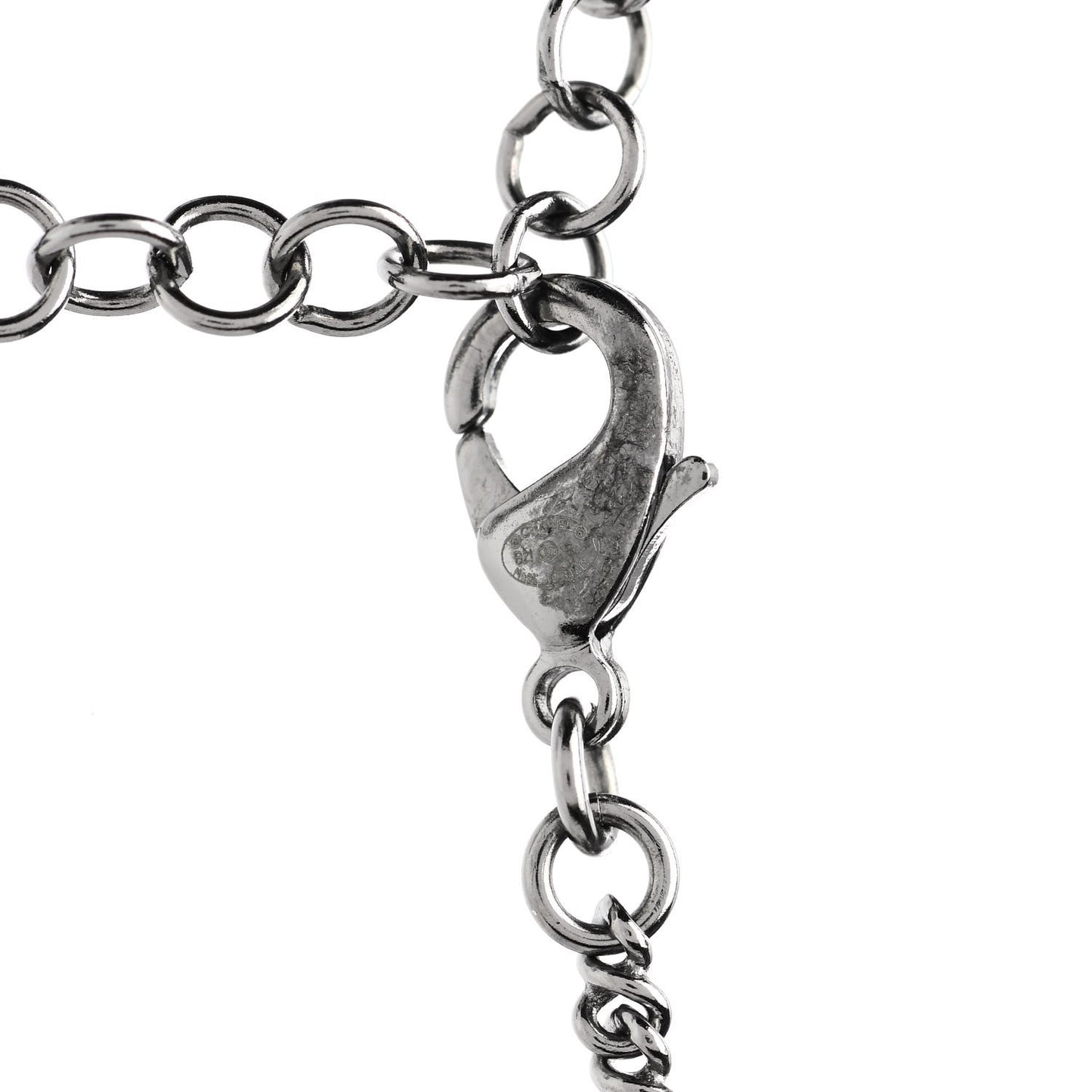 Crystal CC Pendant Necklace Silver