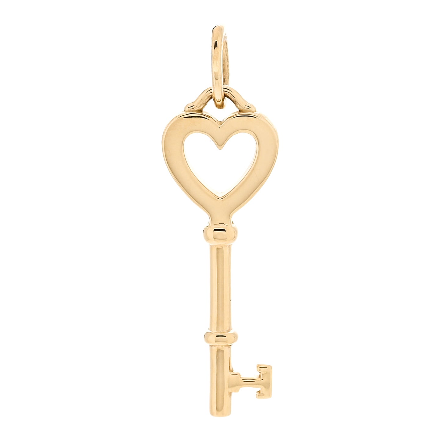 18K Yellow Gold Mini Heart Key Pendant