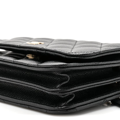 Chanel Caviar Quilted Mini Wallet On Chain WOC Black 10 of 12