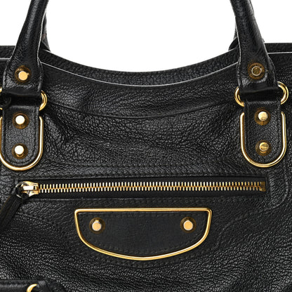 Balenciaga Chevre Gold Metallic Edge Hardware City Black 8 of 10