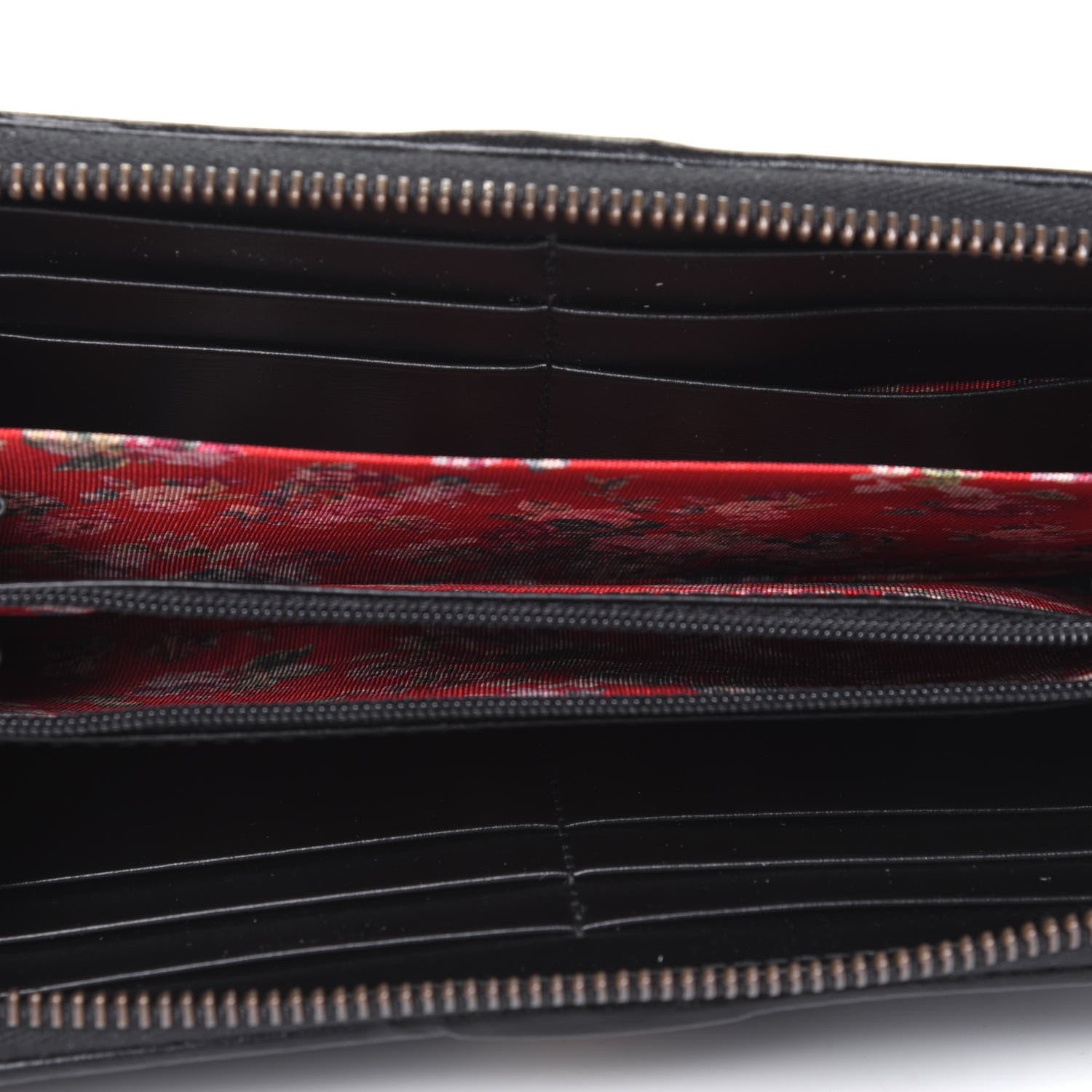 Gucci Calfskin Web Trapuntata GG Zip Around Wallet Black 5 of 11