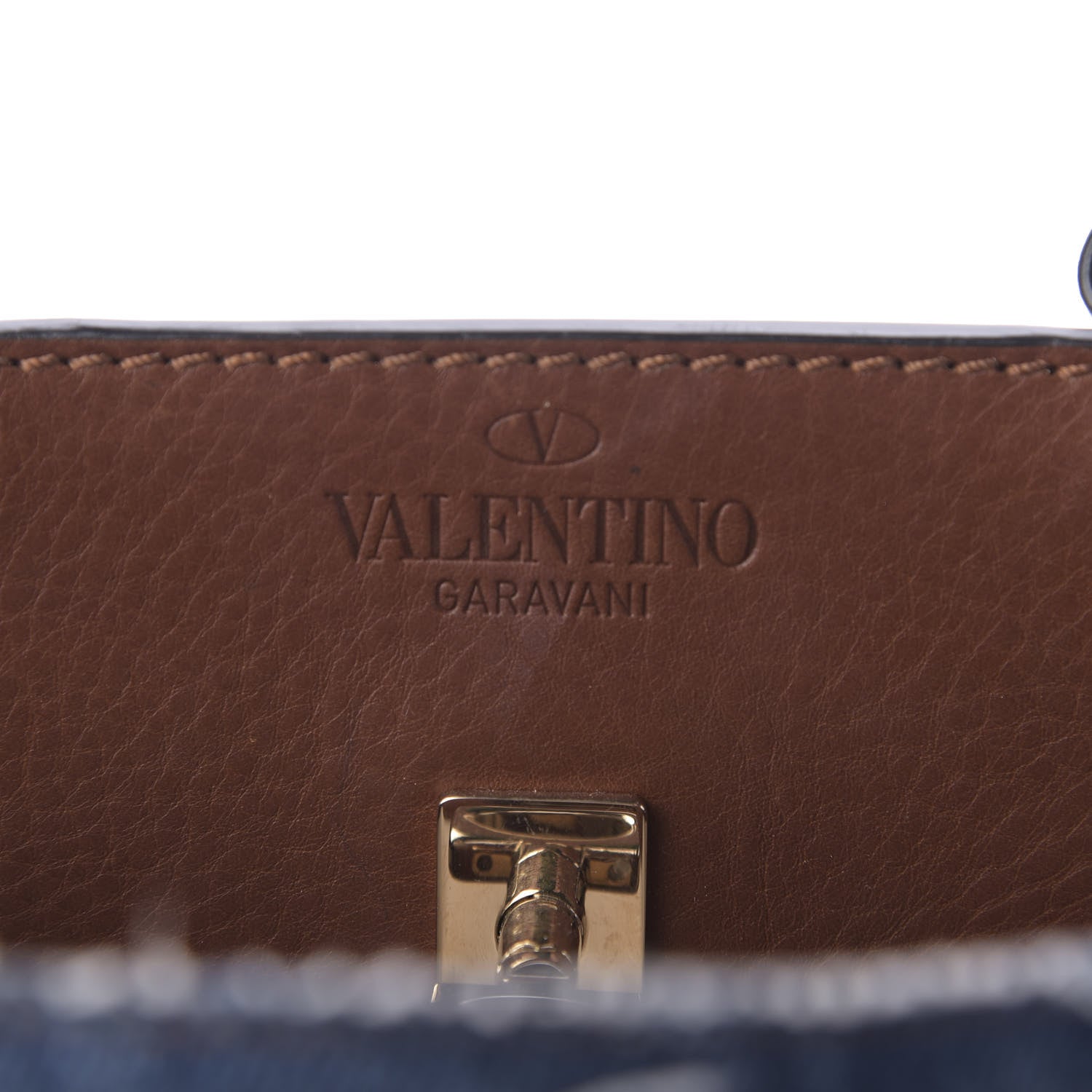 Valentino Garavani Calfskin Denim Rockstud Small Joylock Satchel Blue 8 of 10
