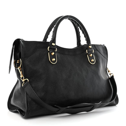 Balenciaga Chevre Gold Metallic Edge Hardware City Black 4 of 12
