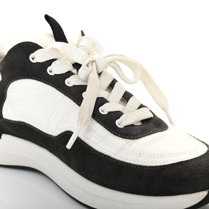 Chanel Nylon Suede Calfskin CC Sneakers 39 White Dark Grey 10 of 12