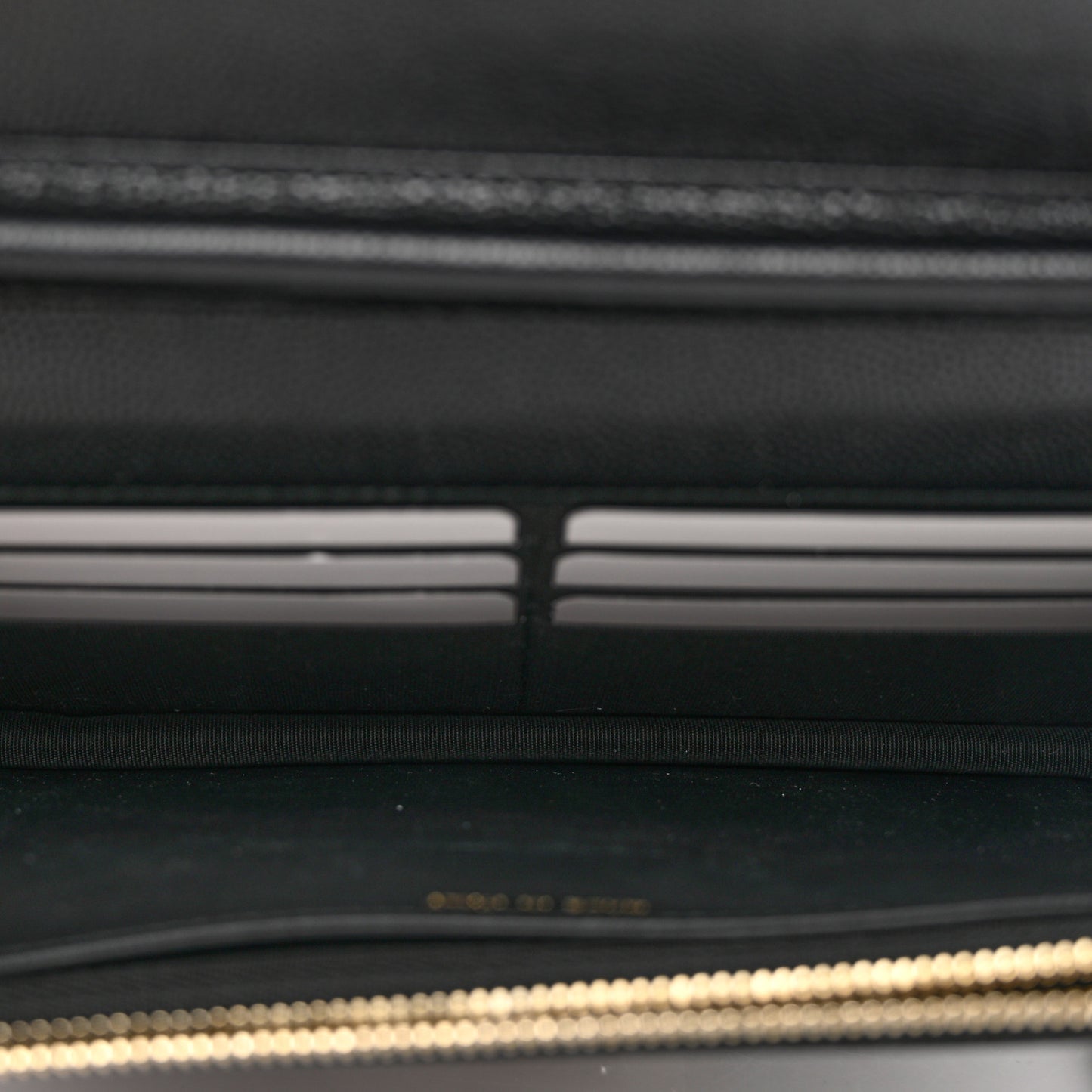 Caviar Quilted Golden Class Wallet On Chain WOC Black