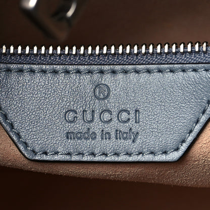 Gucci Calfskin Matelasse Aria Medium GG Marmont Shoulder Tote Deep Grey 6 of 10