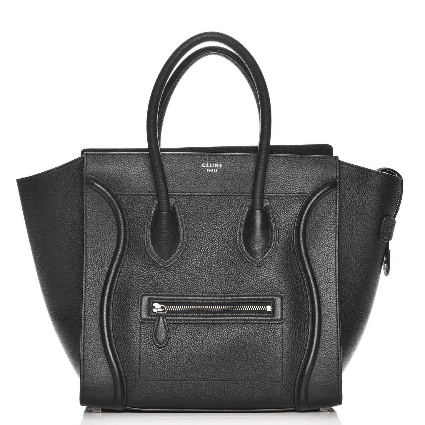 Drummed Calfskin Mini Luggage Black