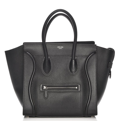 Celine Drummed Calfskin Mini Luggage Black 1 of 7