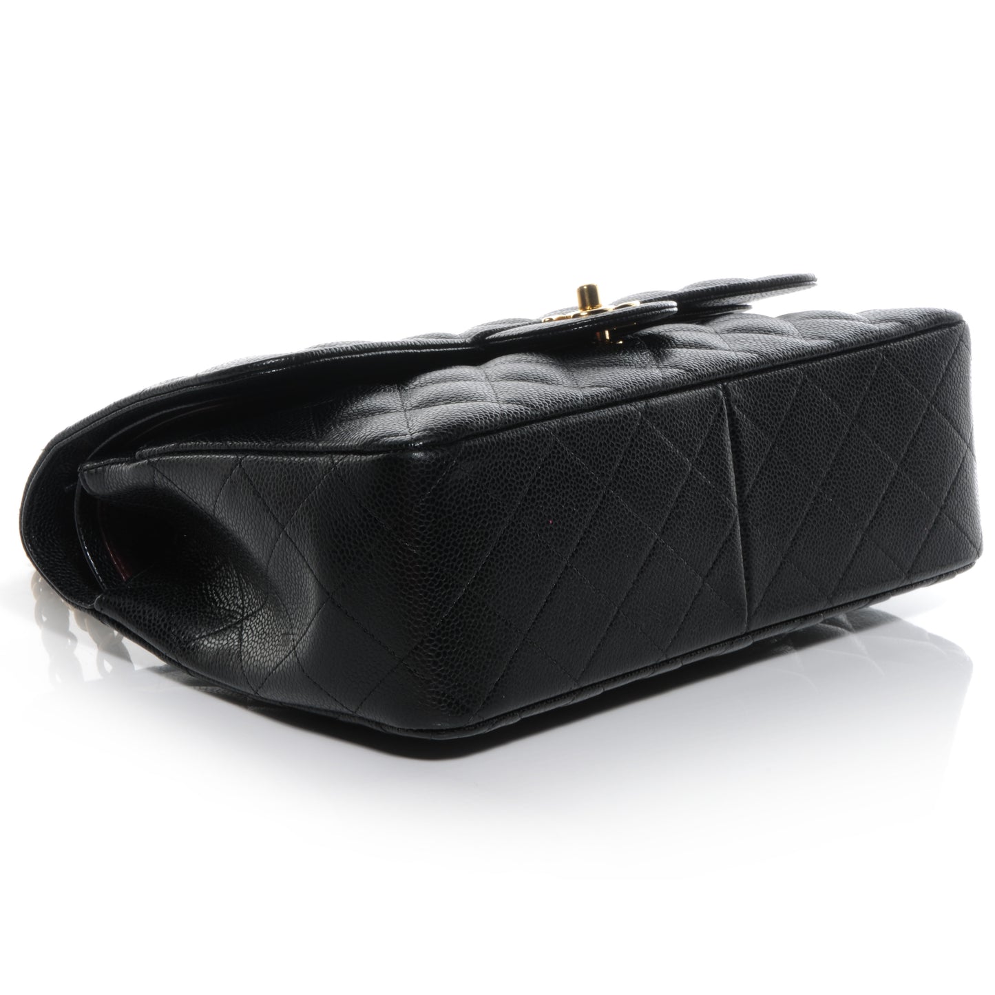 Caviar Quilted Jumbo Double Flap Black