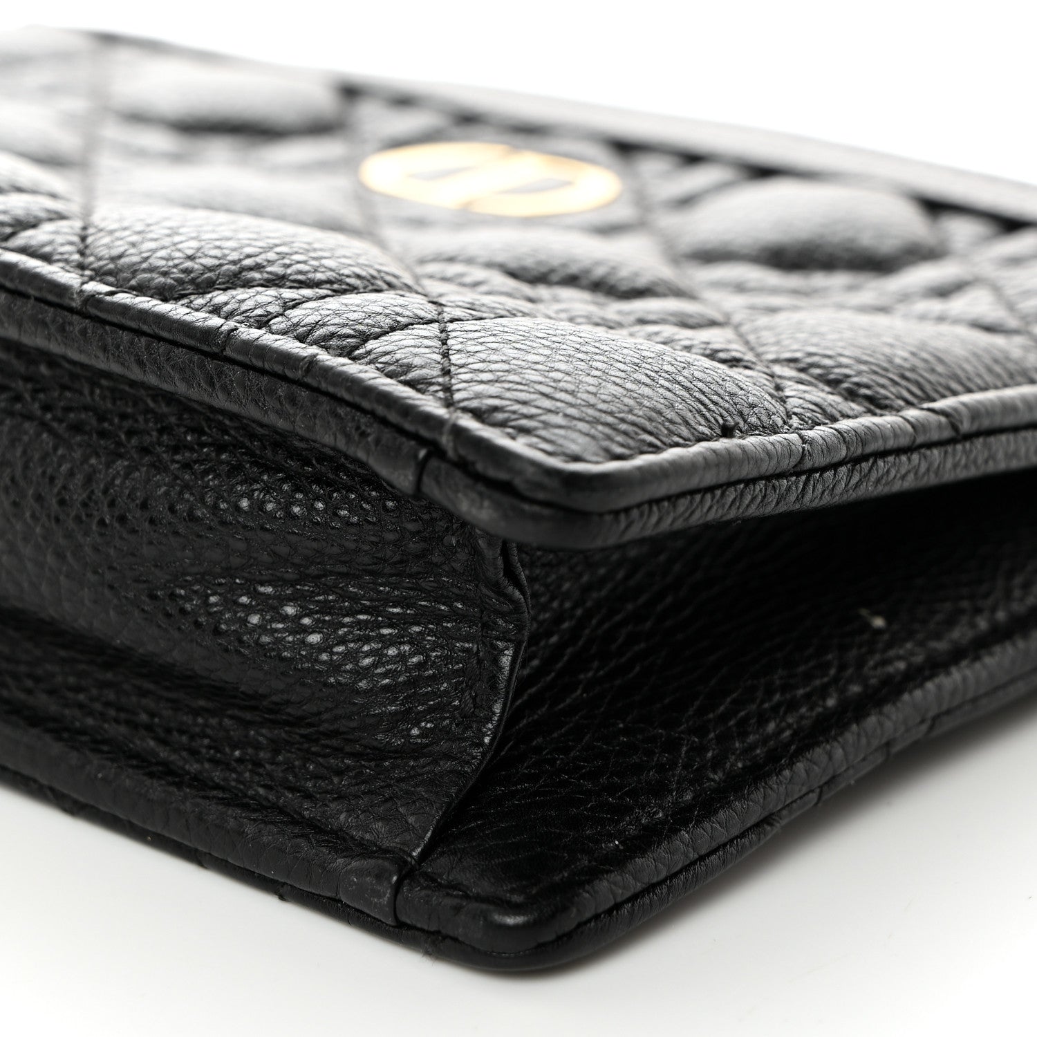 Christian Dior Calfskin Cannage Caro Zipped Pouch With Chain Black 10 of 10