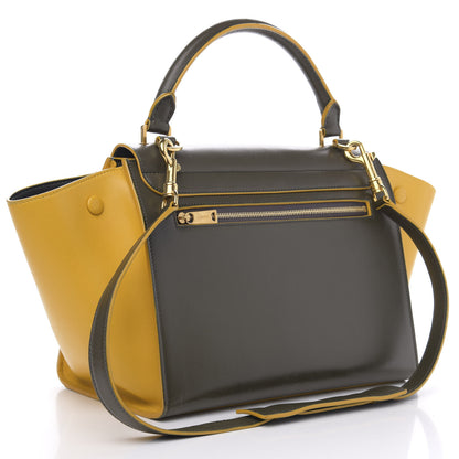 Celine Calfskin Small Bi-Color Trapeze Yellow 3 of 13