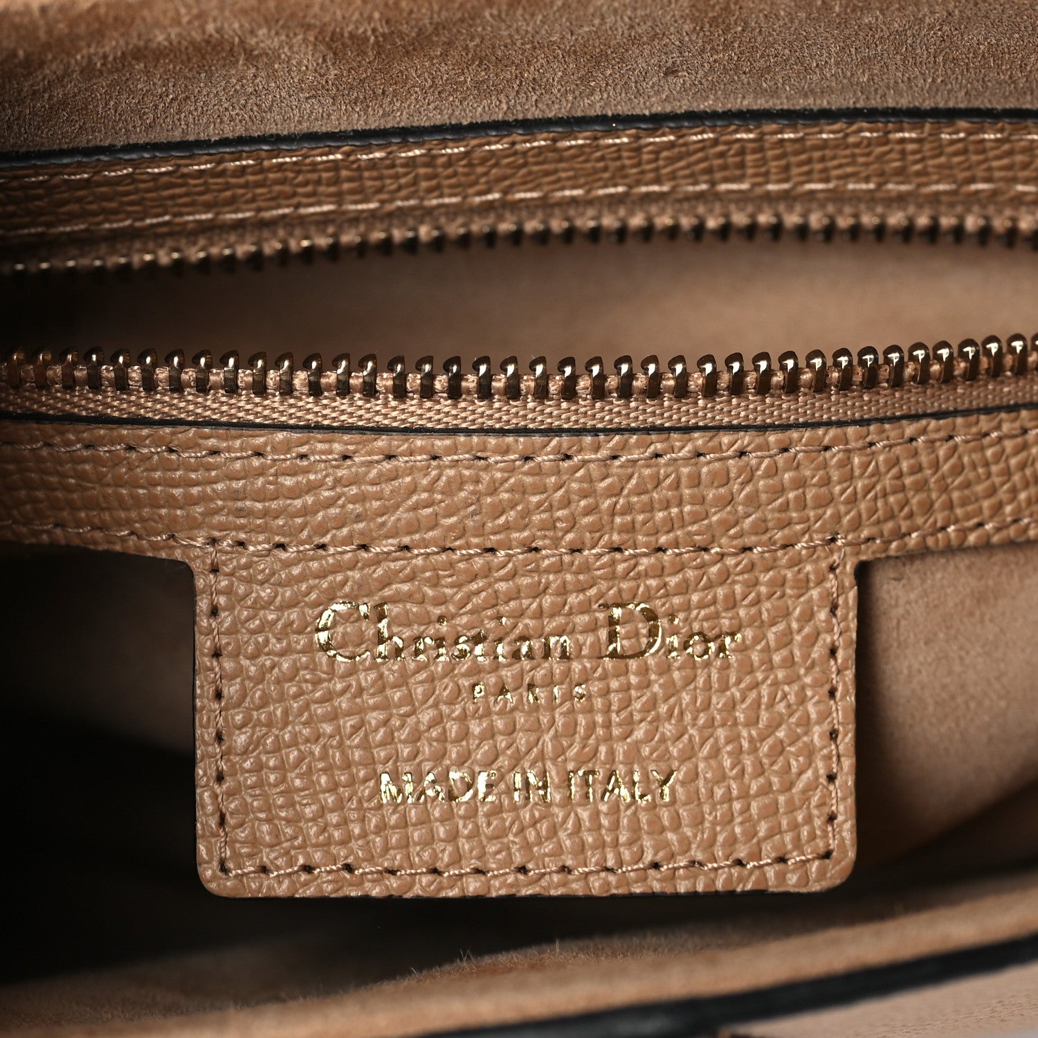 Christian Dior Grained Calfskin Saddle Bag With Strap Warm Taupe 6 of 9