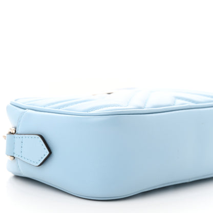 Gucci Calfskin Matelasse Mini GG Marmont Chain Shoulder Bag Porcelain Light Blue 9 of 10