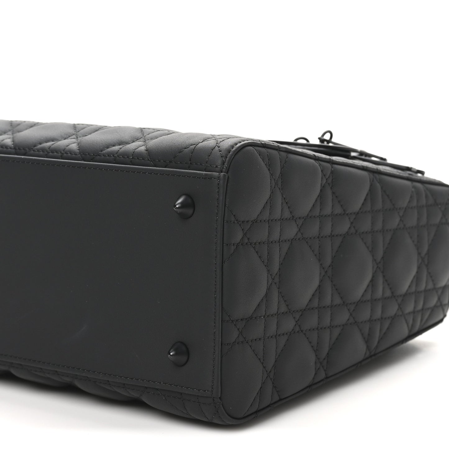 Ultra Matte Calfskin Cannage Medium Lady Dior Black