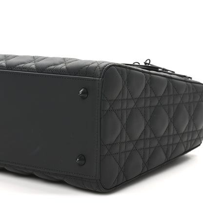 Christian Dior Ultra Matte Calfskin Cannage Medium Lady Dior Black 10 of 10