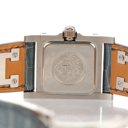 Hermes Stainless Steel Alligator 23mm Medor Watch Bleu Tempete 7 of 10
