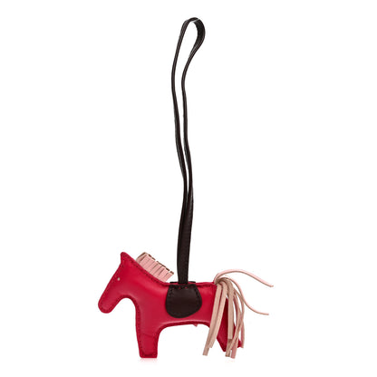 Hermes Milo Lambskin Grigri Rodeo Horse Bag Charm PM  Rose Sakura Framboise Rouge Sellier 1 of 5