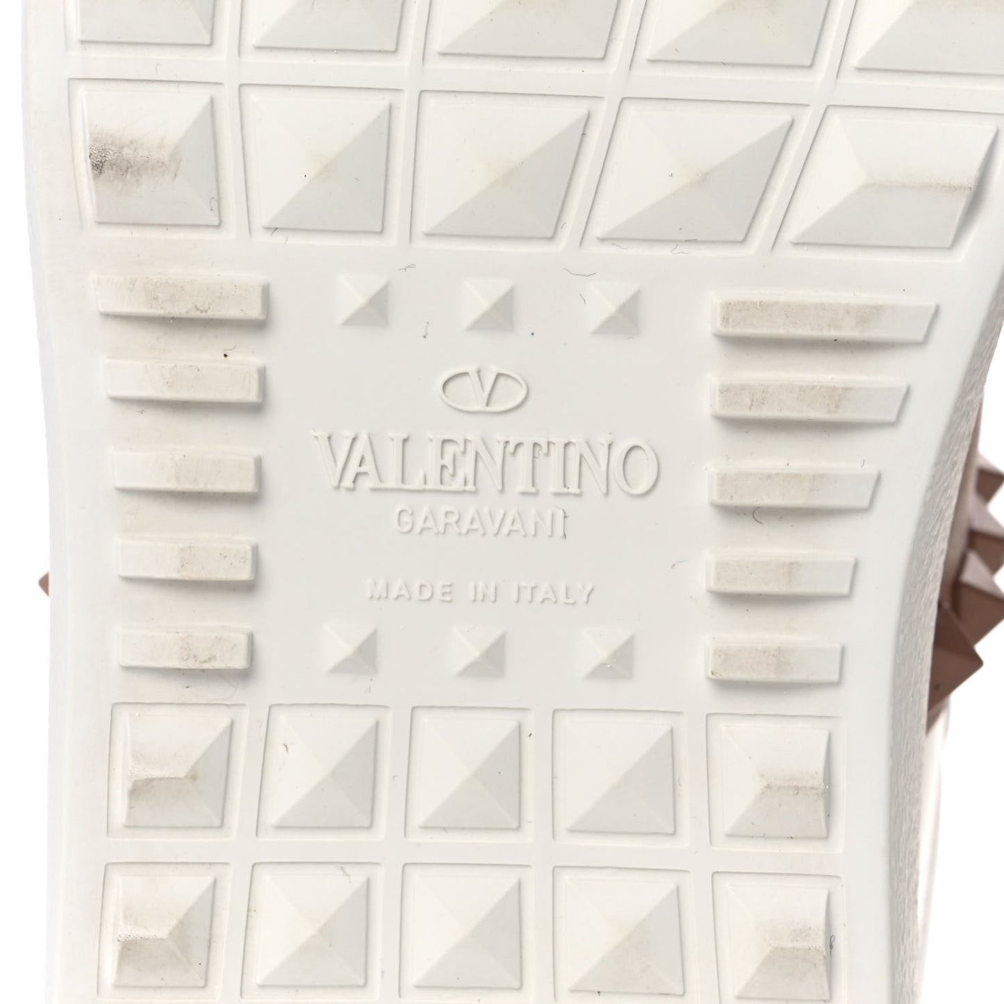 Calfskin Rockstud Untitled Open Sneakers 35 White Rose Cannelle