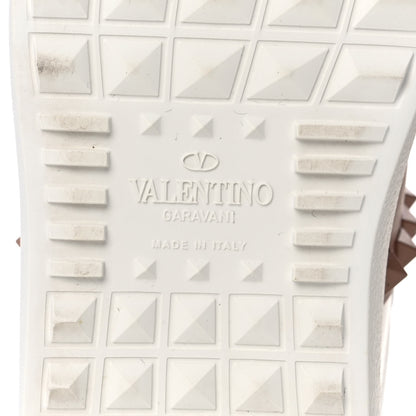Valentino Garavani Calfskin Rockstud Untitled Open Sneakers 35 White Rose Cannelle 6 of 12
