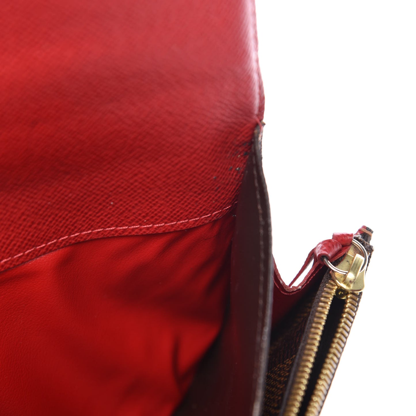Damier Ebene Emilie Wallet Red