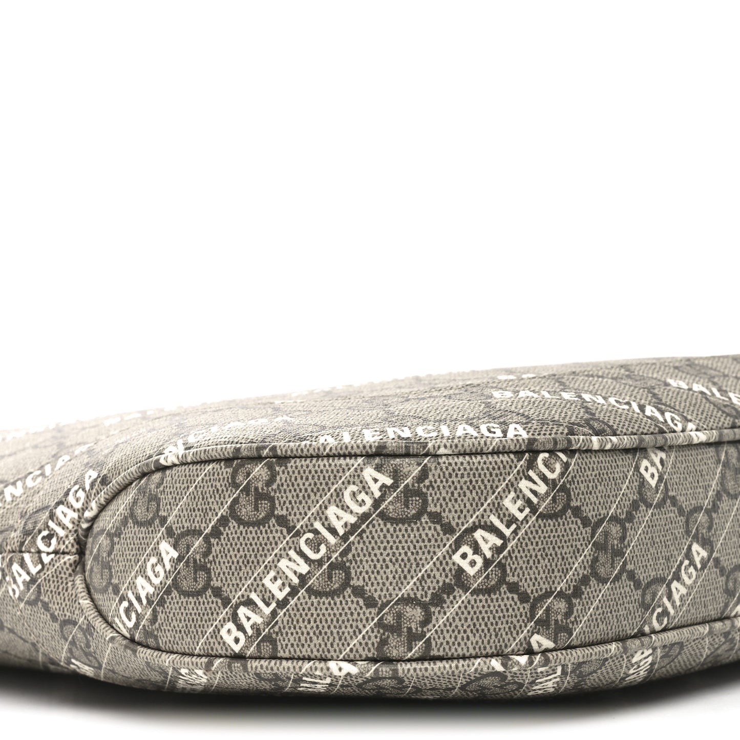 X BALENCIAGA GG Supreme Monogram Logo Print Medium Jackie 1961 Hobo Beige Ebony