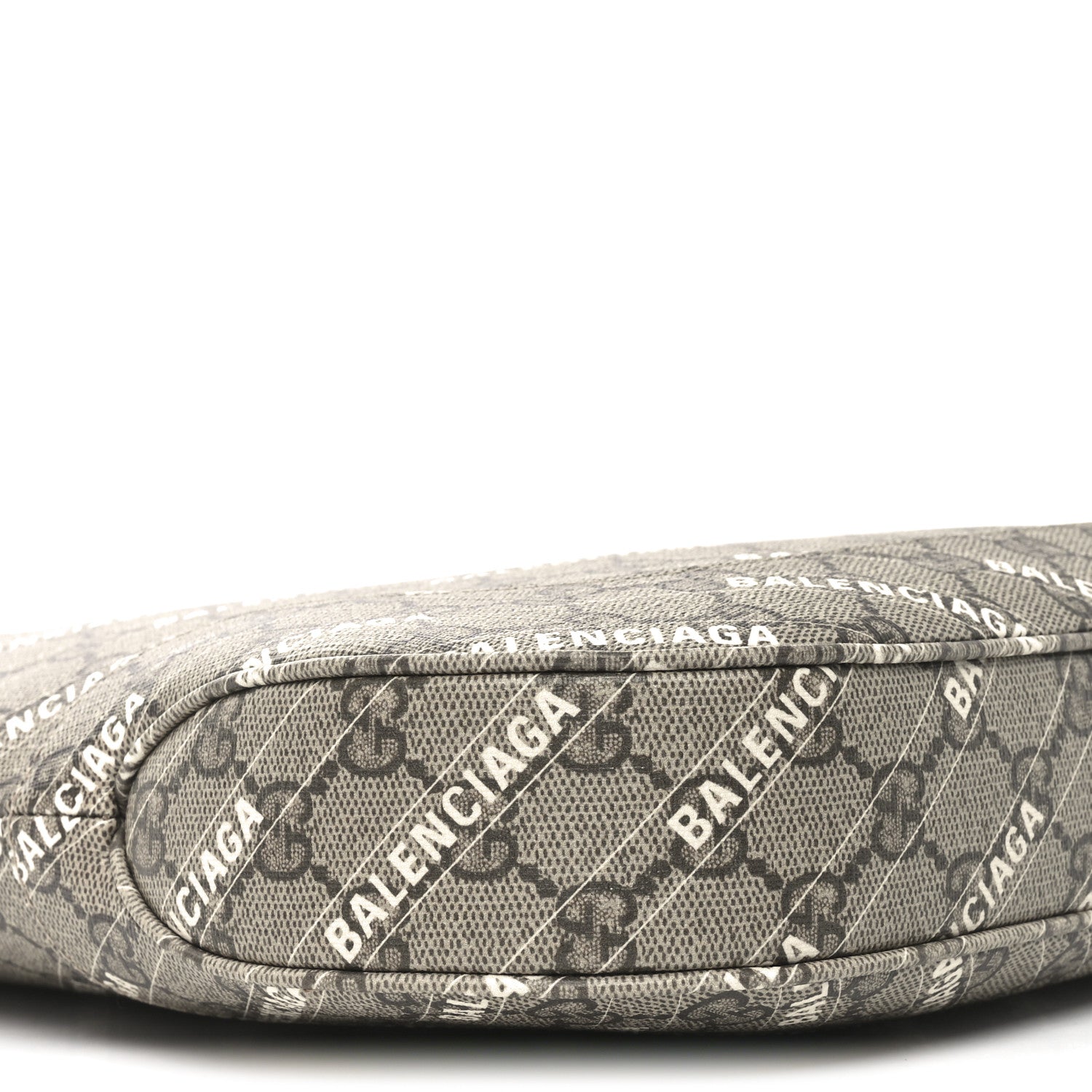 Gucci X BALENCIAGA GG Supreme Monogram Logo Print Medium Jackie 1961 Hobo Beige Ebony 9 of 10