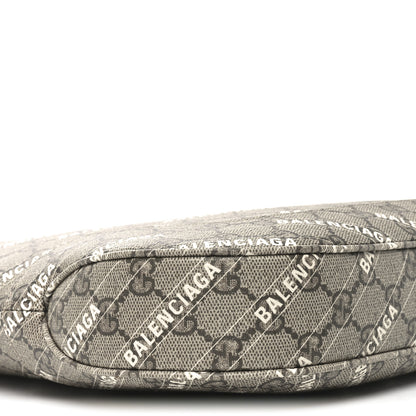 Gucci X BALENCIAGA GG Supreme Monogram Logo Print Medium Jackie 1961 Hobo Beige Ebony 9 of 10