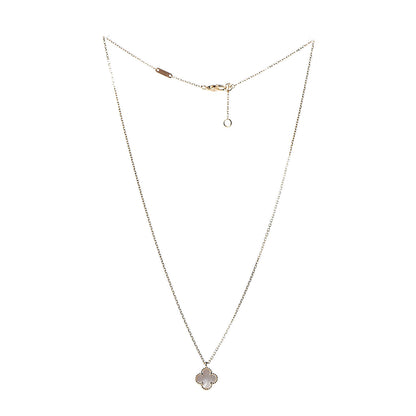 Van Cleef & Arpels 18K Yellow Gold Mother of Pearl Sweet Alhambra Pendant Necklace 3 of 8
