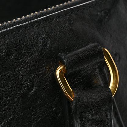 Prada Ostrich Double Zip Tote Black 22 of 27