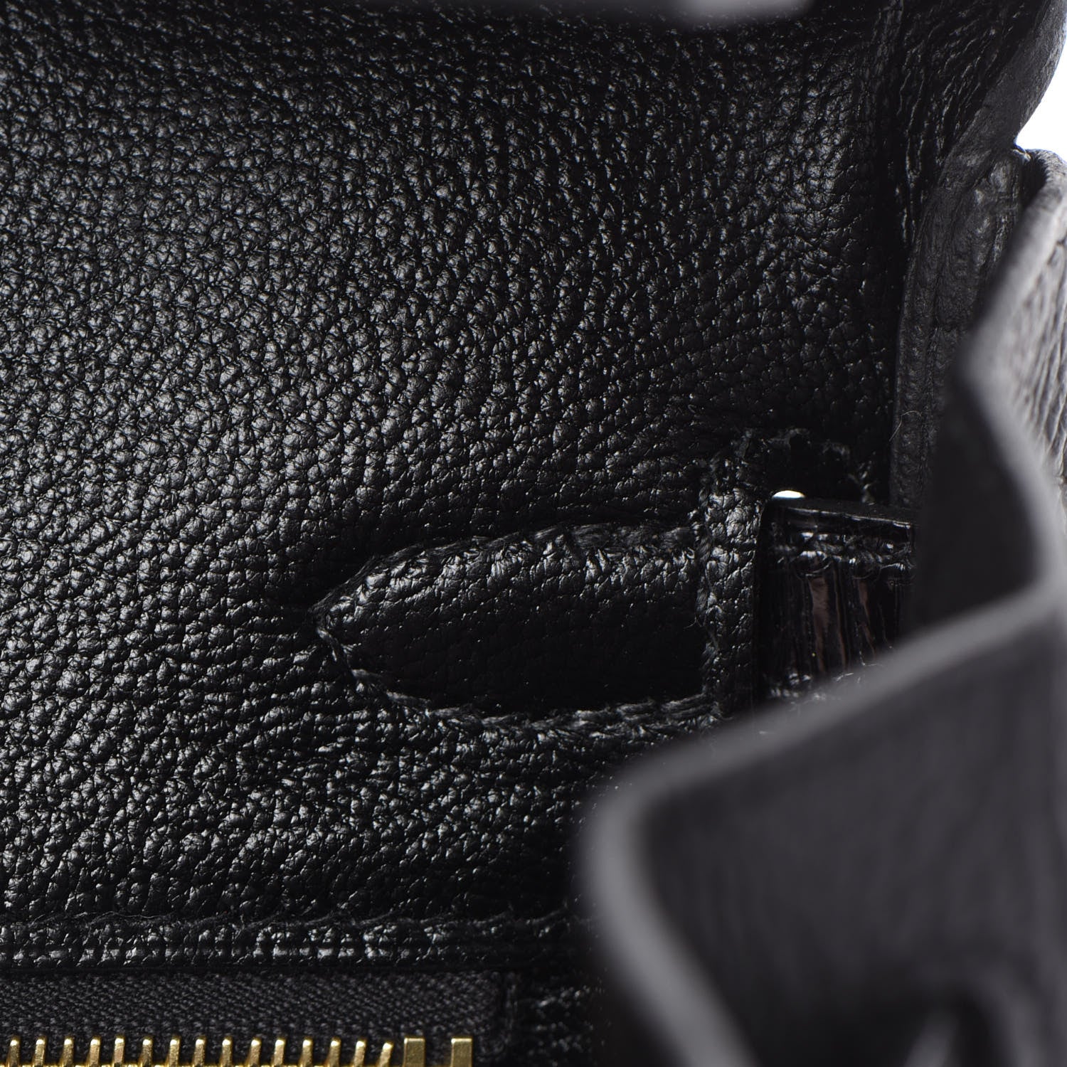 Hermes Togo Shiny Niloticus Crocodile Birkin Touch 25 Black 23 of 36