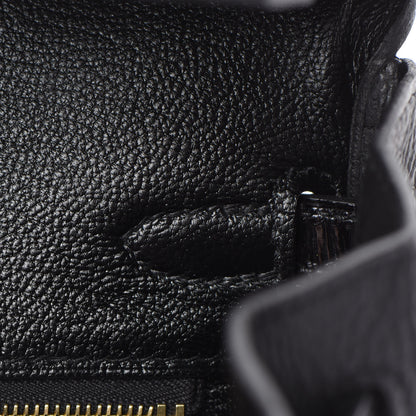 Hermes Togo Shiny Niloticus Crocodile Birkin Touch 25 Black 23 of 36
