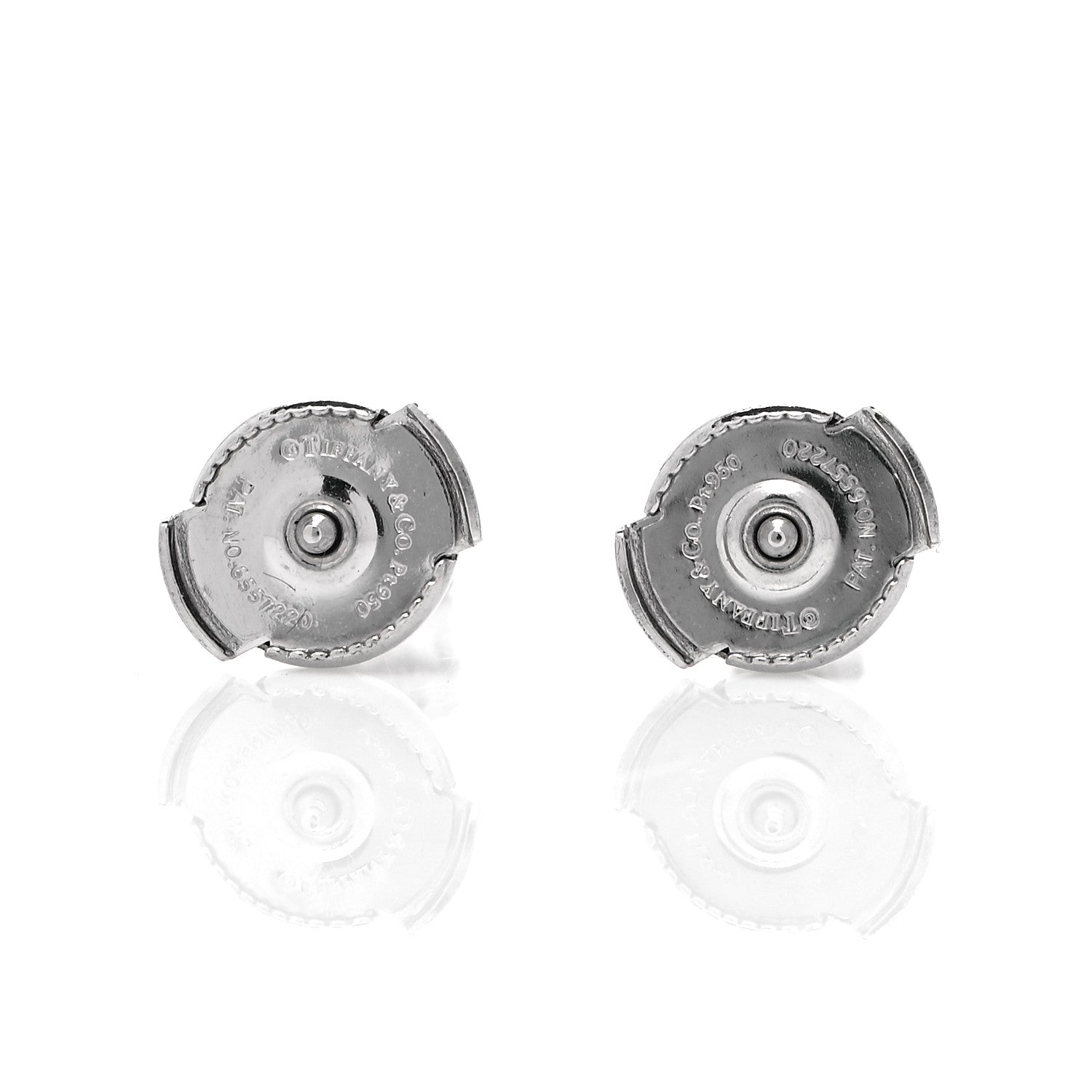 Tiffany Platinum Diamond .31ctw Solitaire Earrings 3 of 5