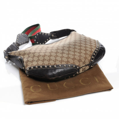 Gucci Monogram Pelham Studded Shoulder Bag Ebony 4 of 12