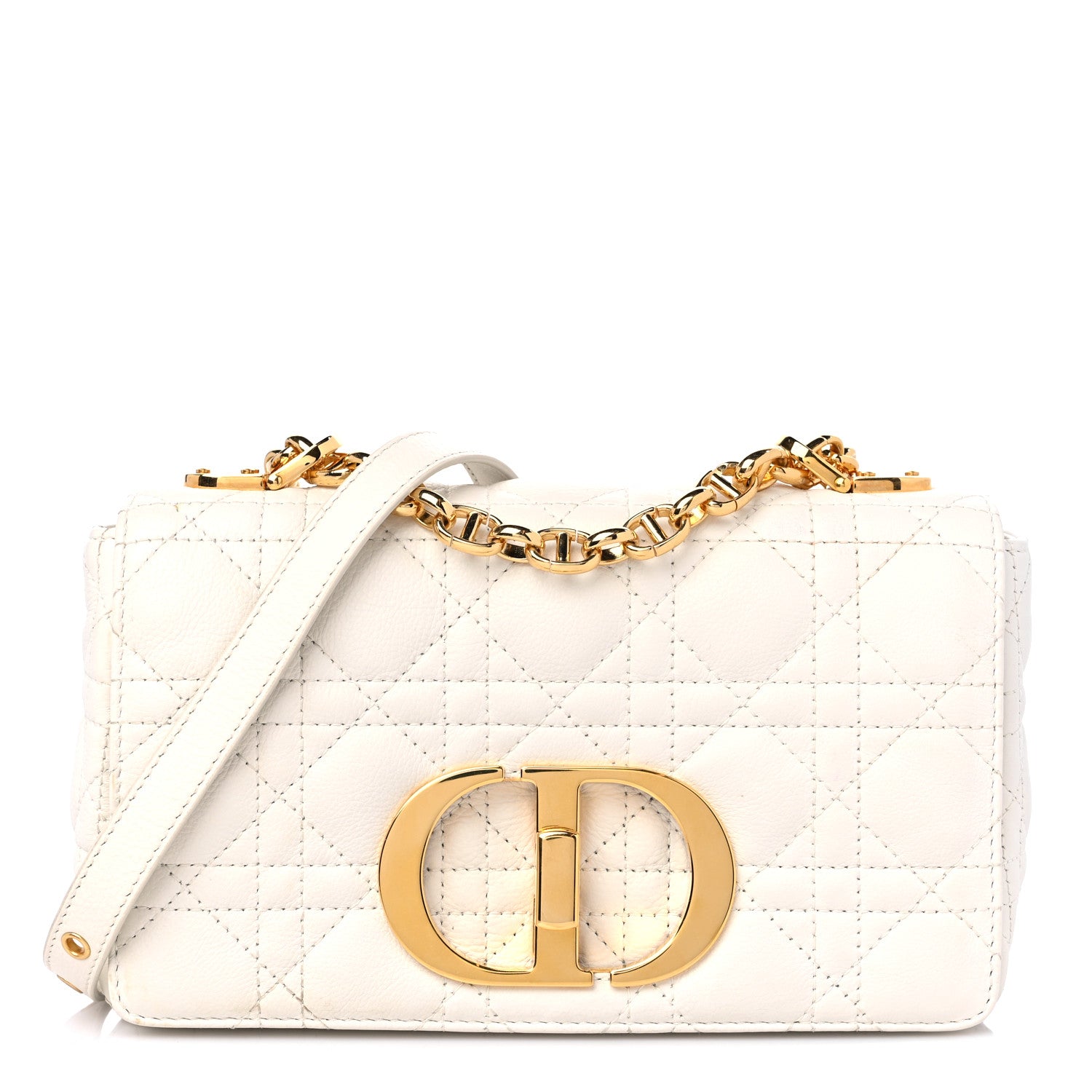 Christian Dior Lambskin Cannage Small Caro Bag Ivory 1 of 11
