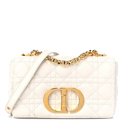 Christian Dior Lambskin Cannage Small Caro Bag Ivory 1 of 11