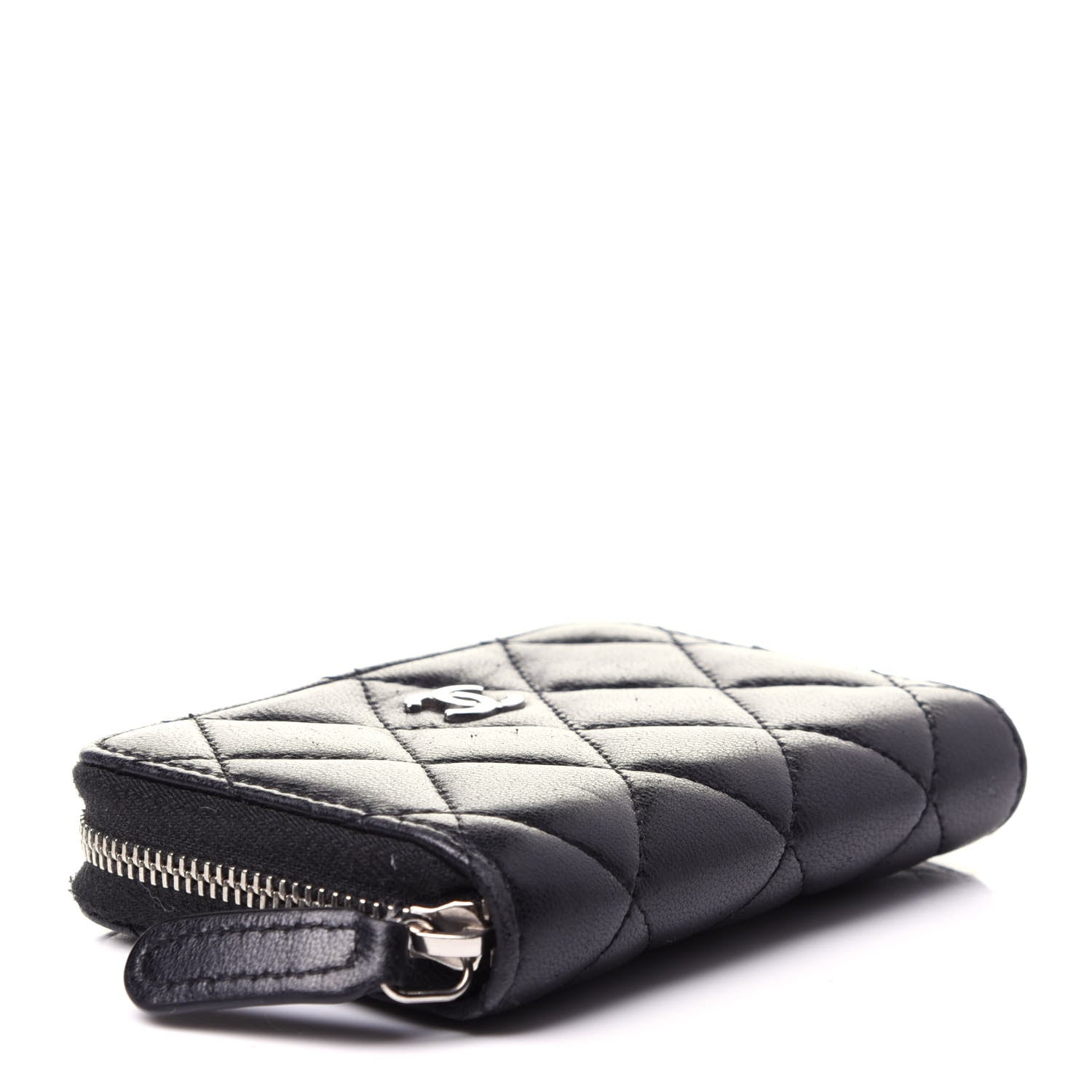 Chanel Lambskin Quilted Zip Coin Purse Black 4 of 10