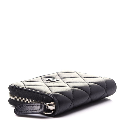 Chanel Lambskin Quilted Zip Coin Purse Black 4 of 10