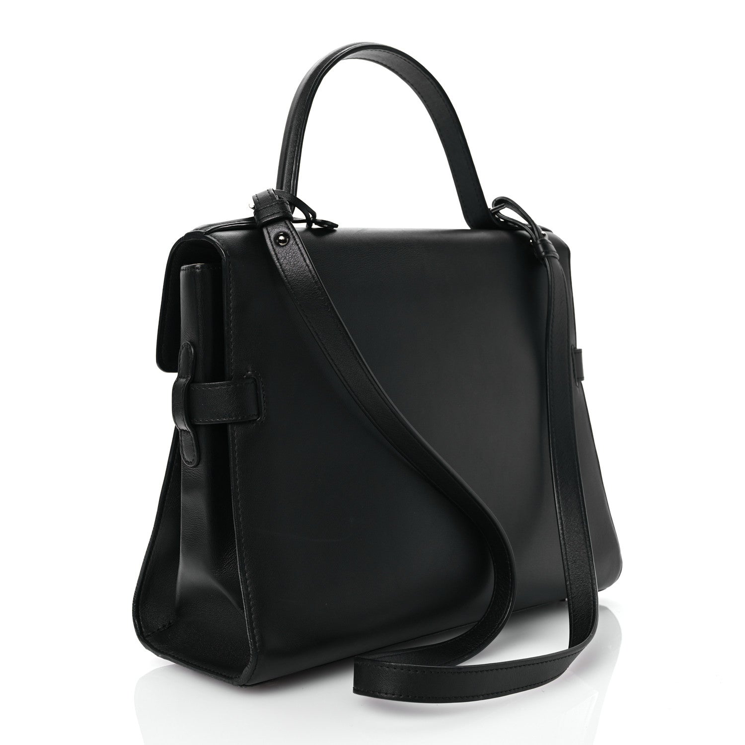 Delvaux Calfskin MM Tempete Satchel Black 2 of 14