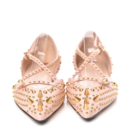 Gucci Malaga Kid Studded Pointed Toe Unia Flats 38 Perfect Pink 2 of 11
