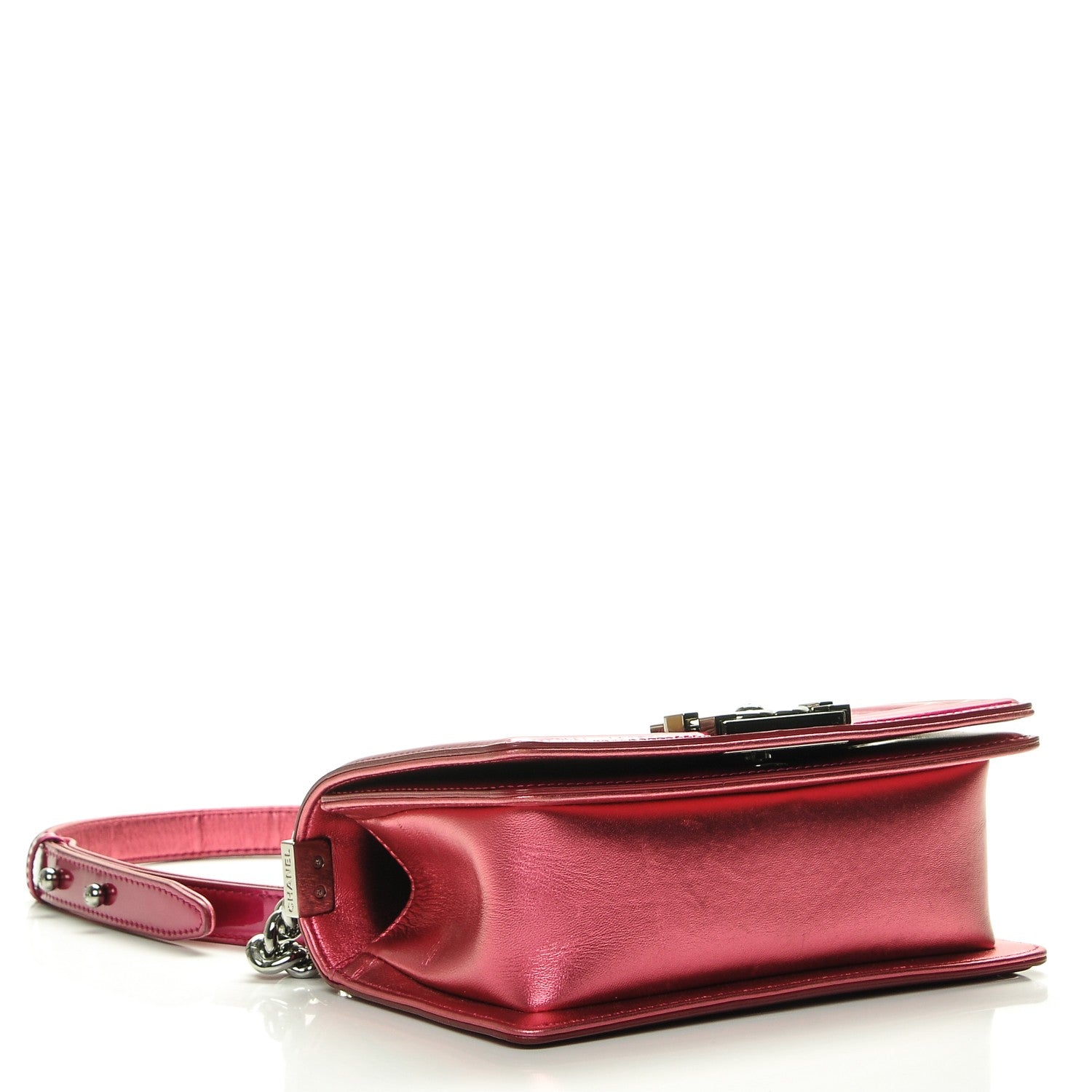 Chanel Metallic Patent Calfskin Quilted Small Boy Flap Pink 4 of 7