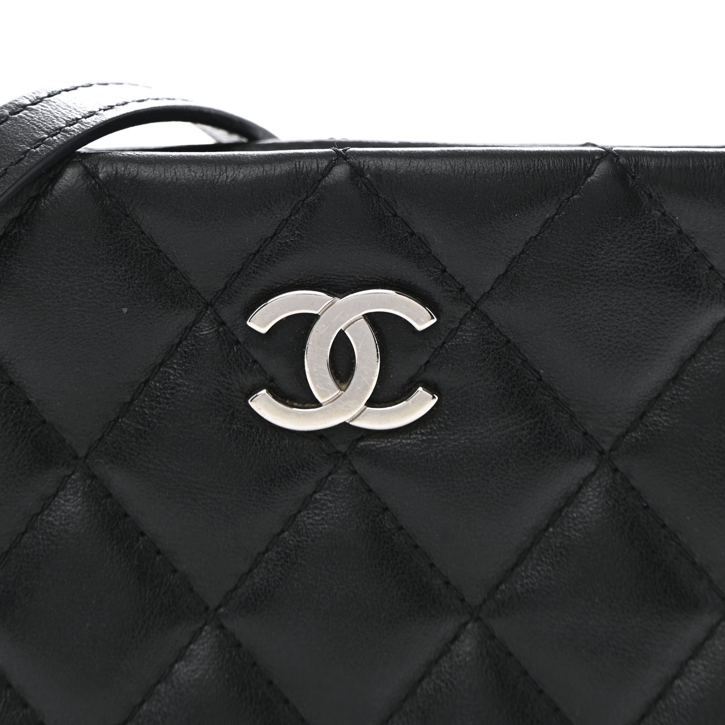 Lambskin Quilted Crossbody Bag Black