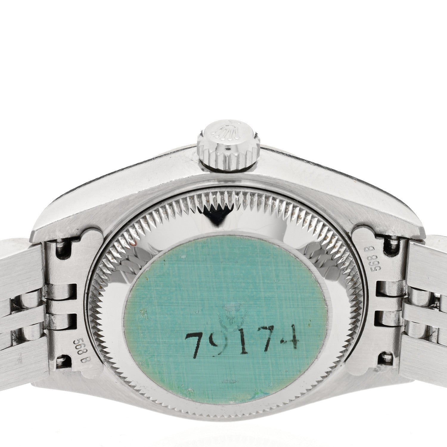 Rolex Stainless Steel 18K White Gold Diamond Mother of Pearl 26mm Oyster Perpetual Datejust Watch 79174 4 of 4