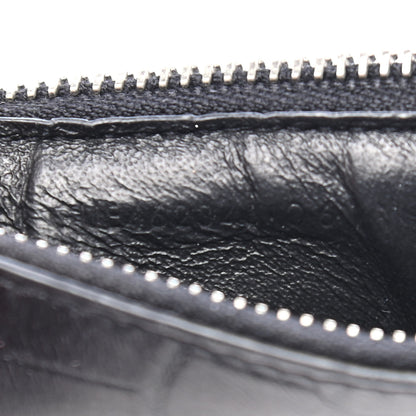 Saint Laurent Calfskin Crocodile Embossed 5 Fragments Zip Pouch Card Holder Black 7 of 8