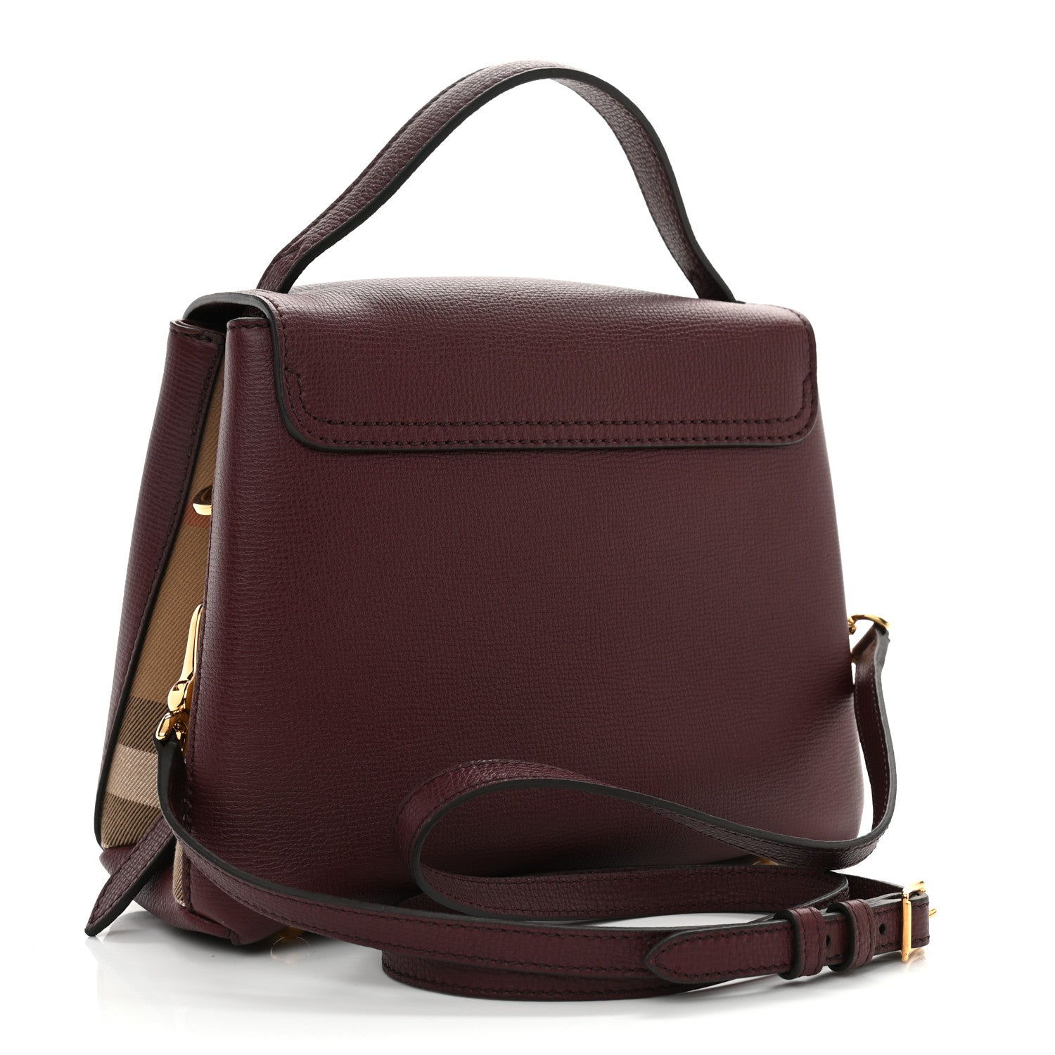 Burberry Derby Calfskin House Check Small Camberley Mahogany Red 2 of 10
