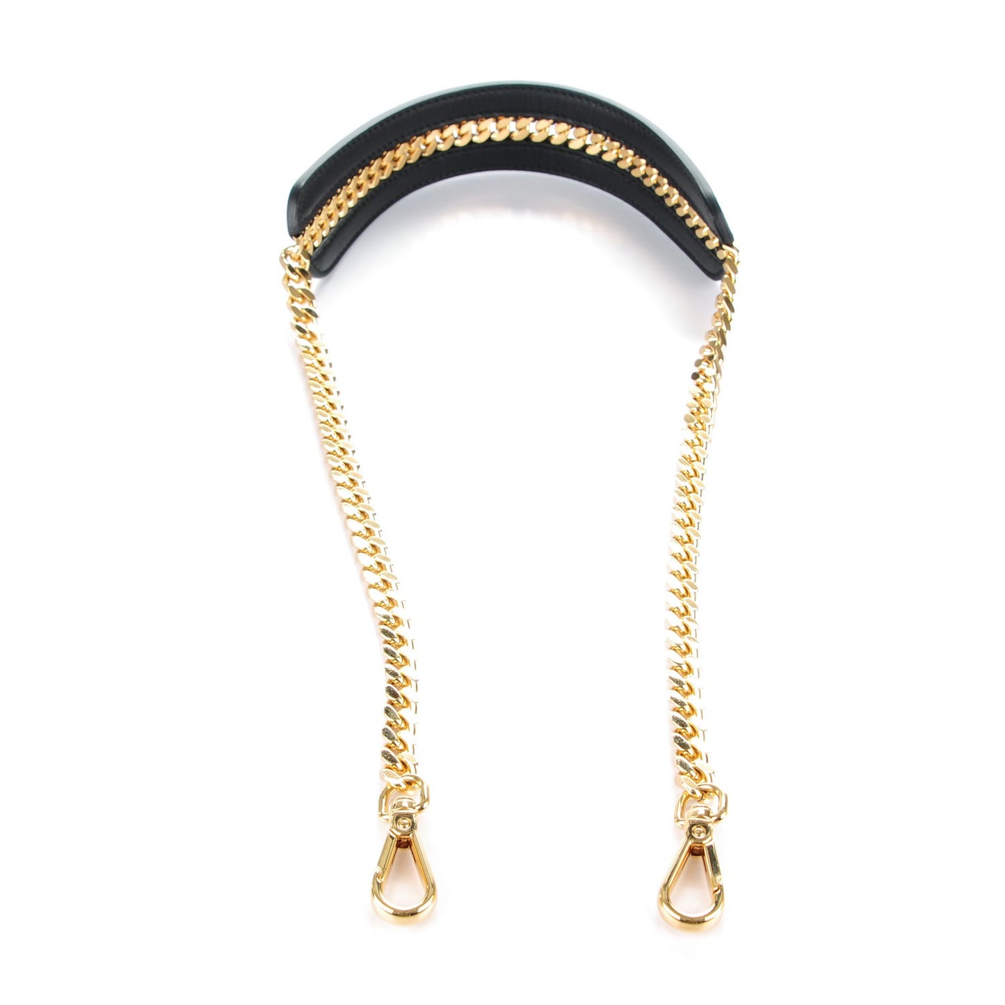 Calfskin Chain Strap You Black Gold