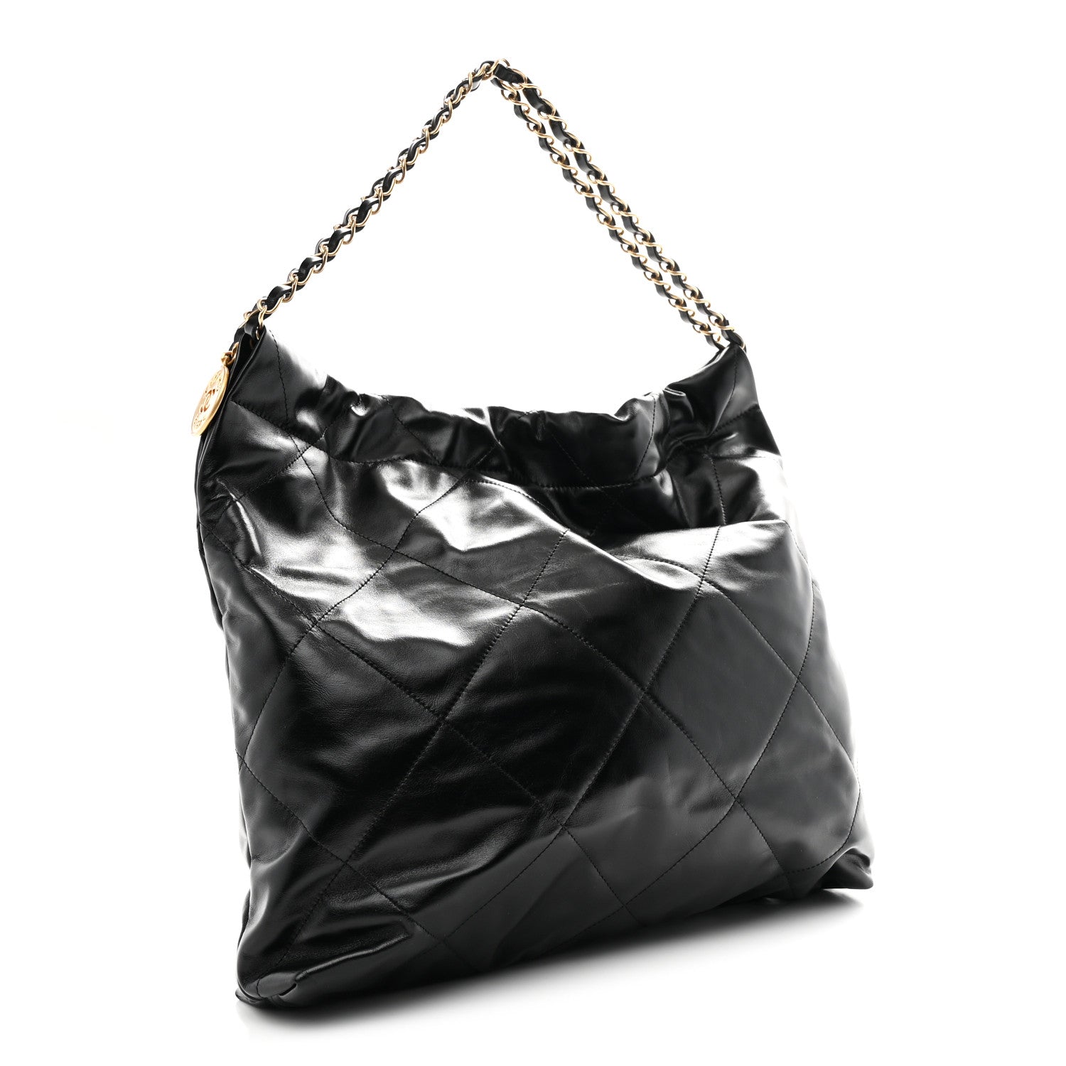Chanel Shiny Calfskin Quilted Chanel 22 Black 4 of 11