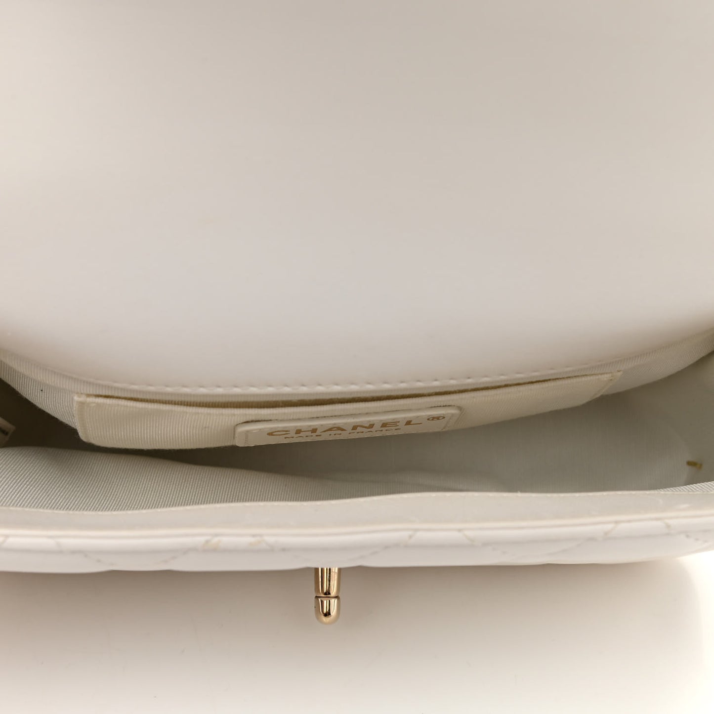 Lambskin Quilted Small My Precious Flap White