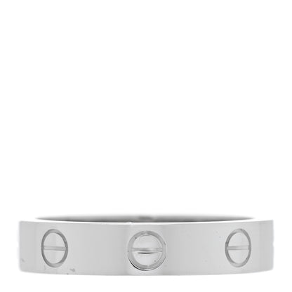Cartier 18K White Gold Diamond 4mm LOVE Wedding Band Ring 53 6.5 3 of 5