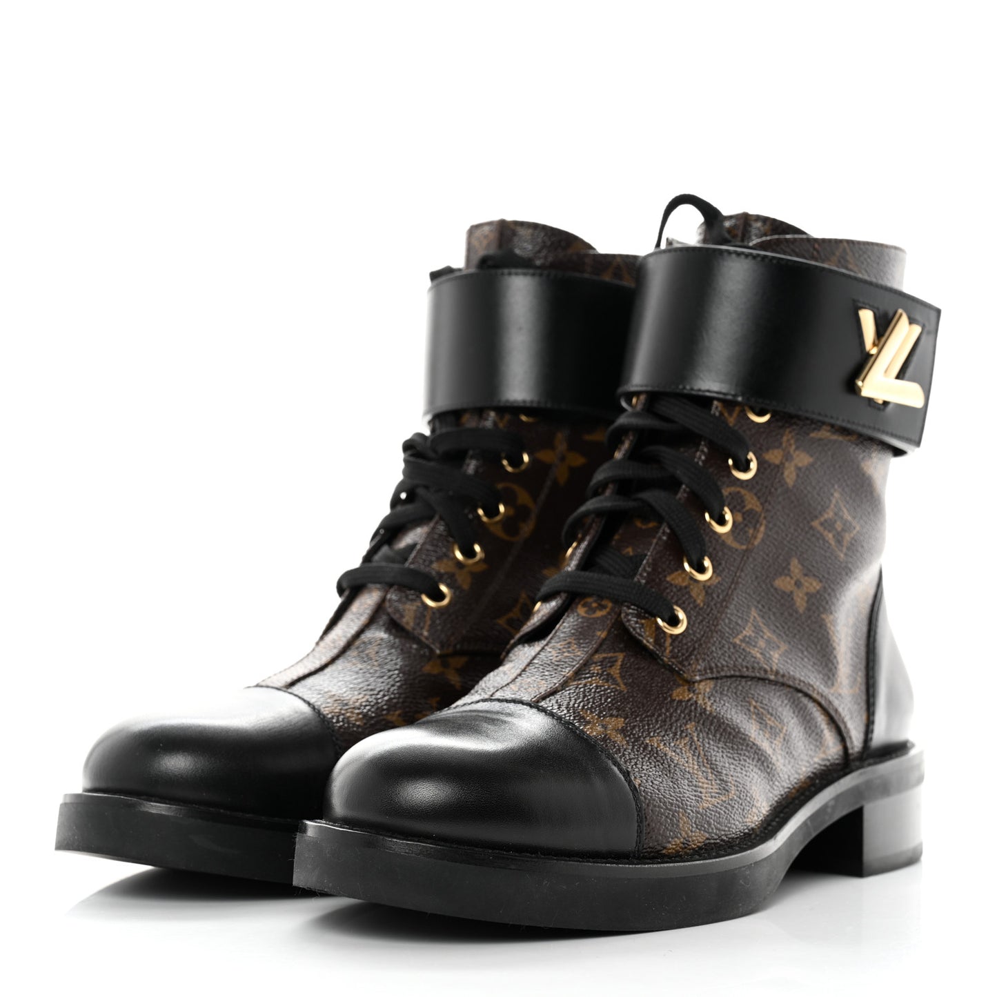Calfskin Monogram Wonderland Flat Ranger Boots 40 Black